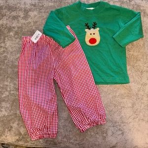Baby Luigi Reindeer Smock Set